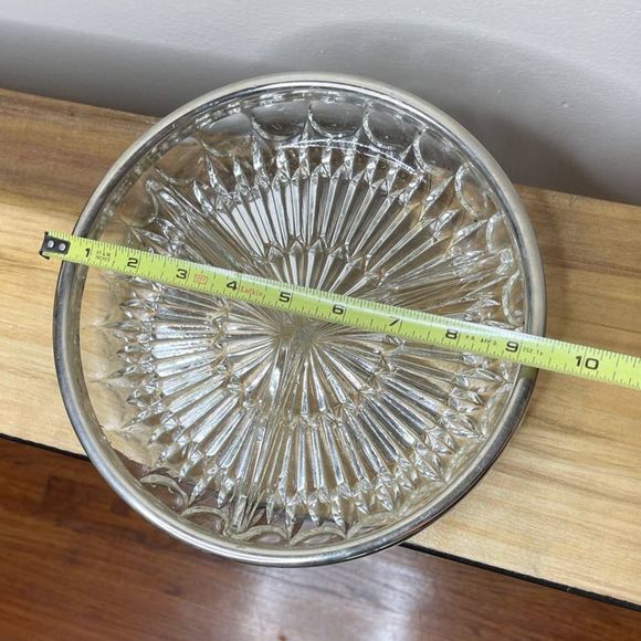 VTG Glass round tray with dividers‎ - Picture 2 of 4
